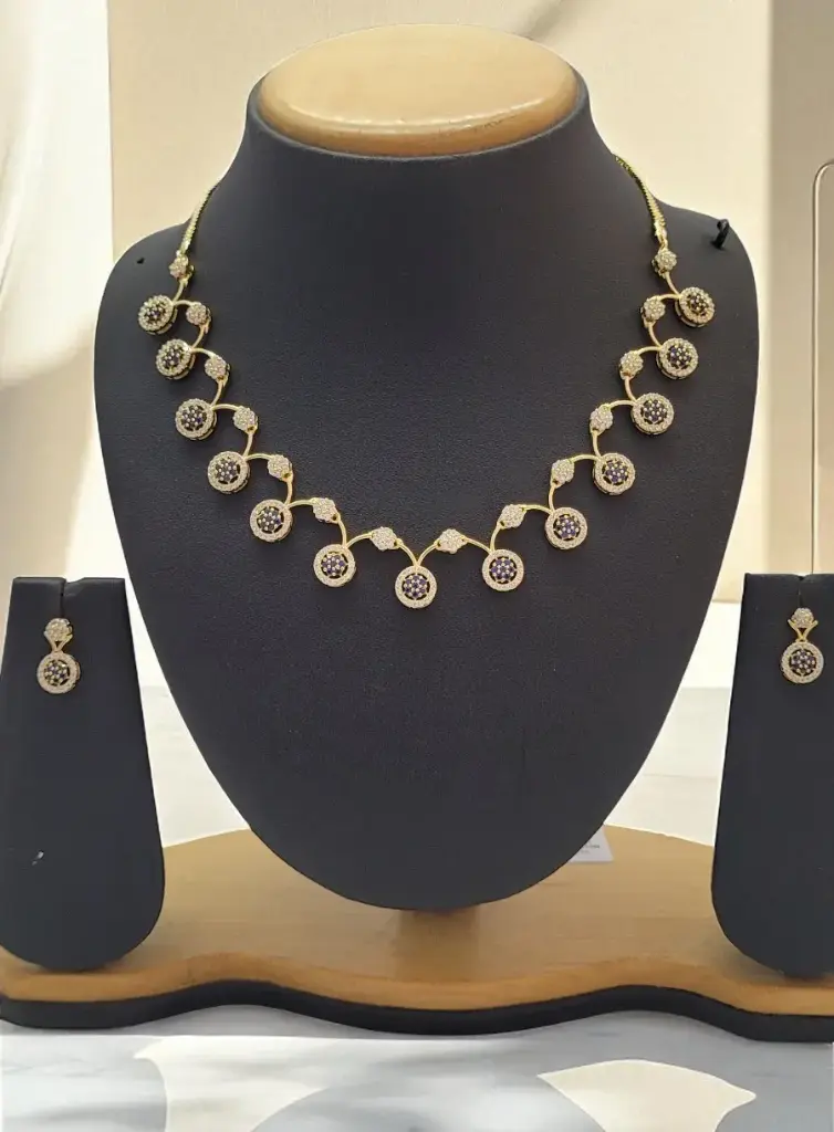 Gold Polish Necklace (Purple)