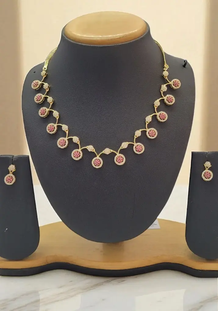 Gold Polish Necklace (Pink)