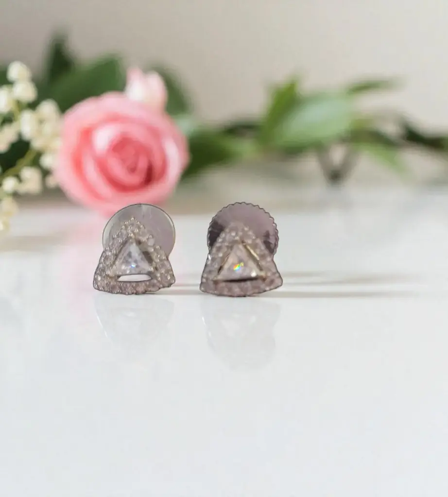 Crystal Prism Triangle Studs