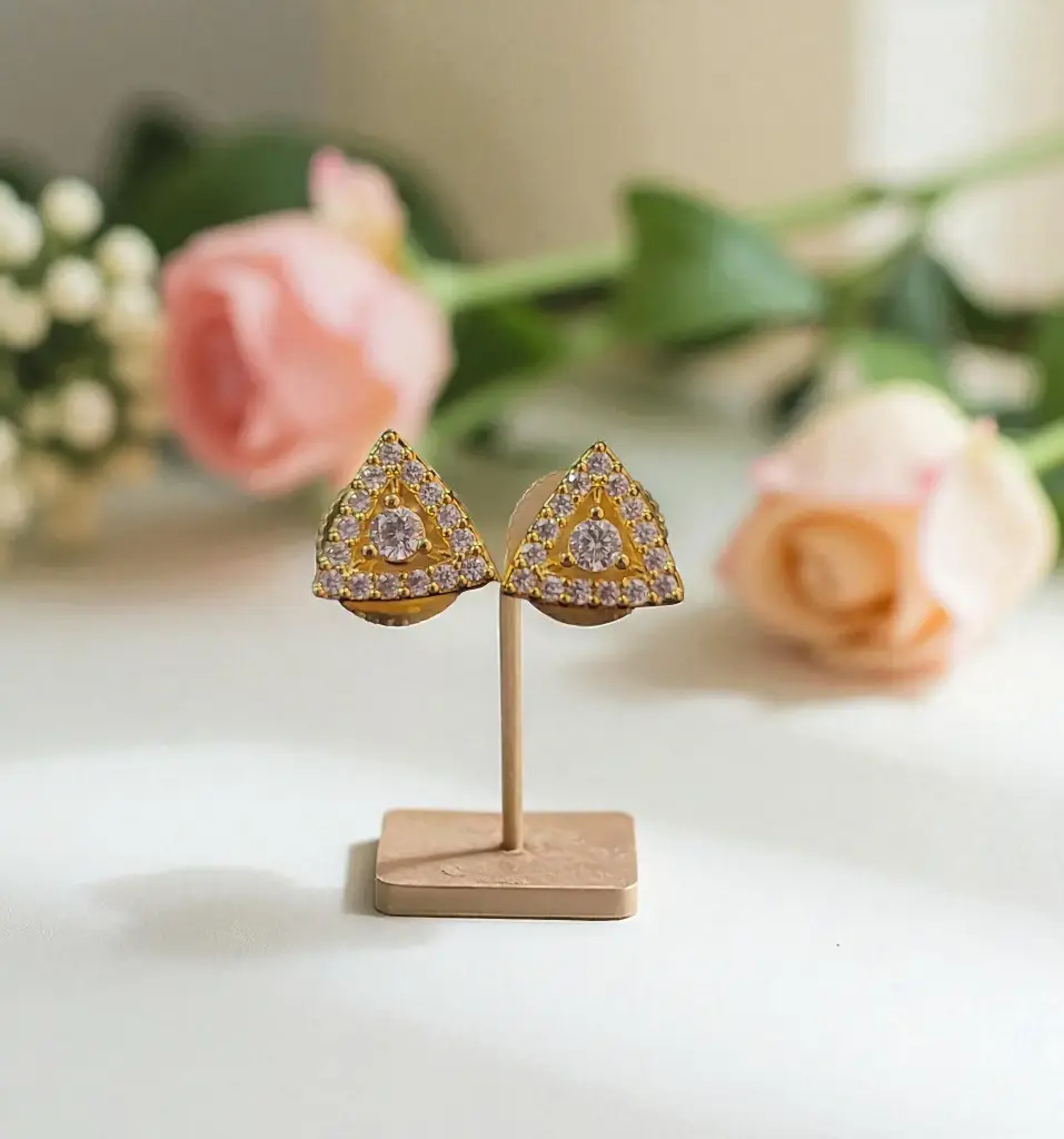 Crystal Prism Triangle Studs