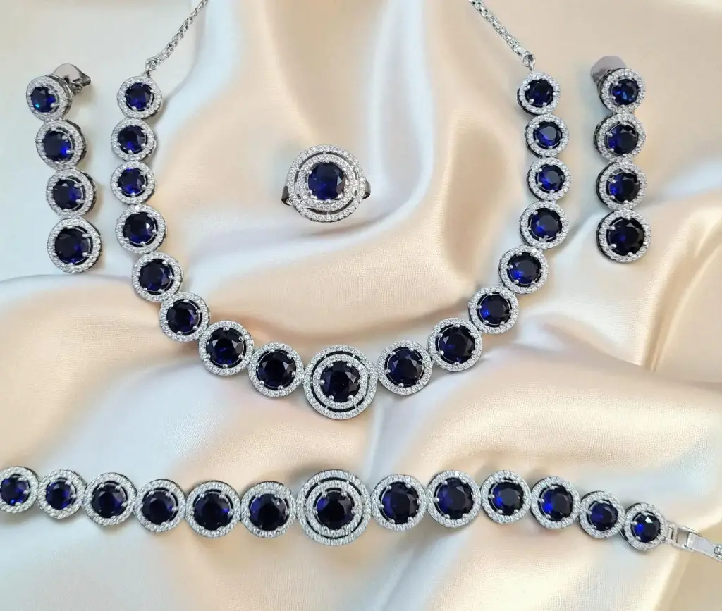 Royal Sapphire Elegance – 4-Piece Jewelry Set